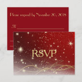 RSVP Rood en gouden kerstbruiloft (Voorkant / Achterkant)