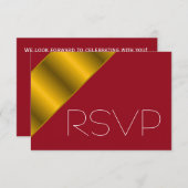 RSVP Rood en gouden metalen band Kaart (Voorkant / Achterkant)