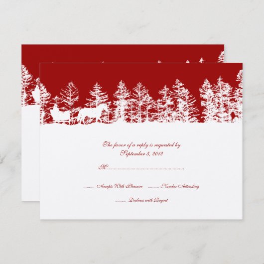 RSVP Rood- en White Winter Wedding (Voorkant / Achterkant)