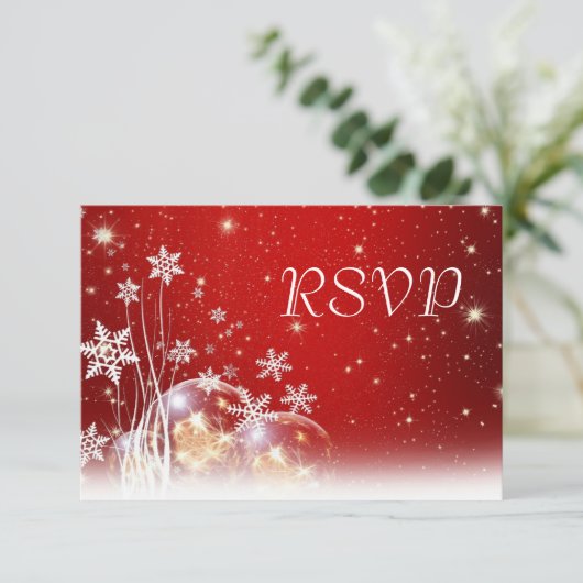 RSVP Rood en wit kersthuwelijk (Staand voorkant)