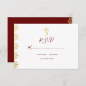 RSVP Rood & Gold Ganesha en Mehndi Indian RSVP (Voorkant / Achterkant)