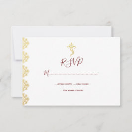 RSVP Rood & Gold Ganesha en Mehndi Indian RSVP