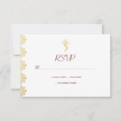 RSVP Rood & Gold Ganesha en Mehndi Indian RSVP (Voorkant)