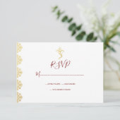 RSVP Rood & Gold Ganesha en Mehndi Indian RSVP (Staand voorkant)