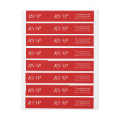 RSVP Rood of elke aangepaste kleur Adreslabel Wikkel (Vel)