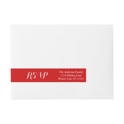 RSVP Rood of elke aangepaste kleur Adreslabel Wikkel (Voorkant)