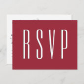 RSVP Rood of ELKE KLEUR Trouwreactie Uitnodiging Briefkaart (Voorkant / Achterkant)