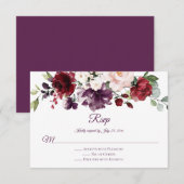 RSVP Rood Paars White Green Floral Paars RSVP (Voorkant / Achterkant)