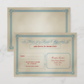 RSVP Rood White & Blue DIY Wedding RSVP (Voorkant / Achterkant)