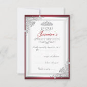 RSVP Rood Zilver Damask Tiara Sweet 16 (Voorkant)