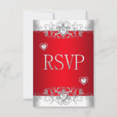RSVP rood zilver wit diamanten harten (Voorkant)