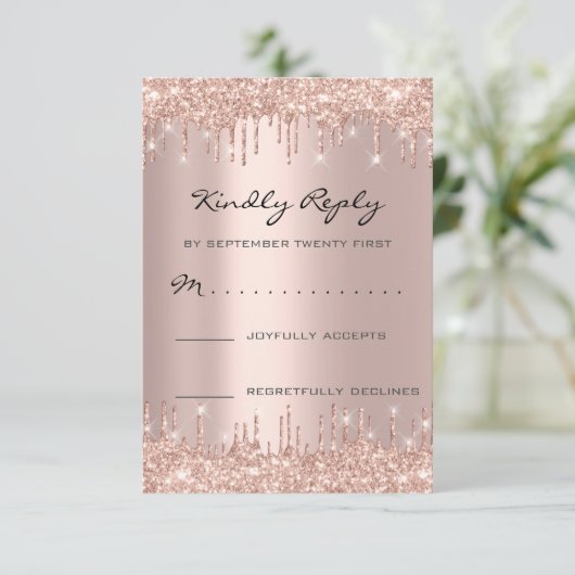 RSVP Roos Blush Drivers Glitter Bridal Birthday (Staand voorkant)