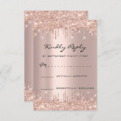 RSVP Roos Blush Drivers Glitter Bridal Birthday (Voorkant / Achterkant)