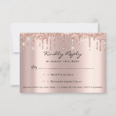 RSVP-Roos druppelt Vrijgezellenfeest bruid RSVP Kaartje (Voorkant)