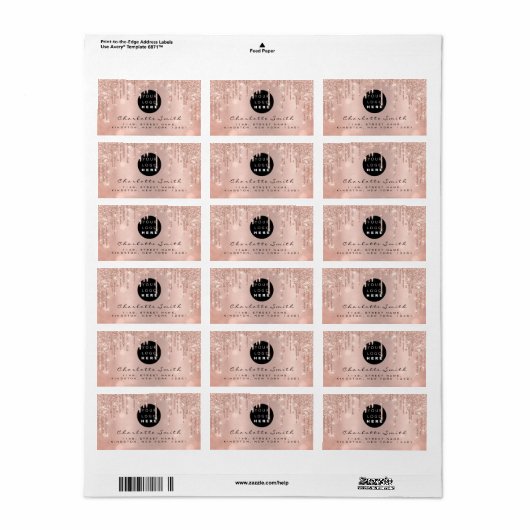 RSVP Roos Glitter Drivers Online Winkelaangepaste  Etiket (Full Sheet)