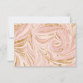 RSVP Roos Gold Faux Glitter Marmeren Blush Paper Kaartje (Achterkant)