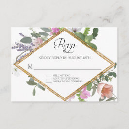 RSVP Roos Gold Faux Glitter Wildflower Floral Art