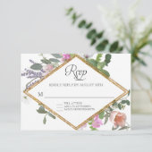 RSVP Roos Gold Faux Glitter Wildflower Floral Art (Staand voorkant)