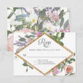 RSVP Roos Gold Faux Glitter Wildflower Floral Art (Voorkant / Achterkant)