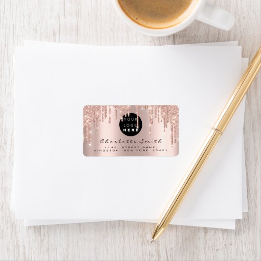 RSVP-Roos — reserveglitter Makeup — Aangepaste Log Etiket (Insitu)