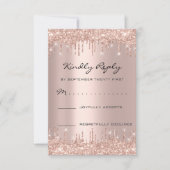 RSVP Rose Blush Drips Glitter Bruidsfeest Verjaard (Voorkant)