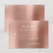 RSVP Rose Blush Witte Glitter Bruidsdouche1 Kaartje (Voorkant / Achterkant)