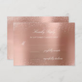 RSVP Rose Blush Witte Glitter Bruiloft1 (Voorkant / Achterkant)
