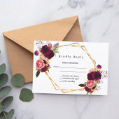 RSVP rose gold birthday flowers burgundy white