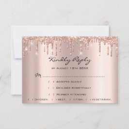 RSVP Rose Weddin Glitter Bruidsdouche Navy Drips