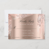 RSVP Rose Weddin Glitter Bruidsdouche Zwarte Jurk Kaartje (Voorkant)
