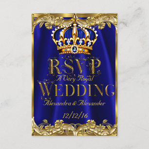 RSVP Royal Blue Navy Wedding Gold Crown 3