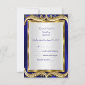 RSVP Royal Blue Navy Wedding Gold Crown 3 (Achterkant)