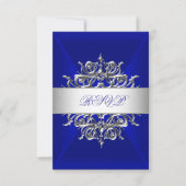 RSVP Royal Blue op Zilveren Verjaardagsfeest (Voorkant)