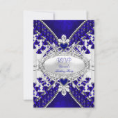 RSVP Royal Blue White Heart Diamond (Voorkant)