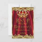 RSVP Royal Red Birthday Party Gold Crown (Voorkant)