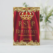 RSVP Royal Red Birthday Party Gold Crown (Staand voorkant)