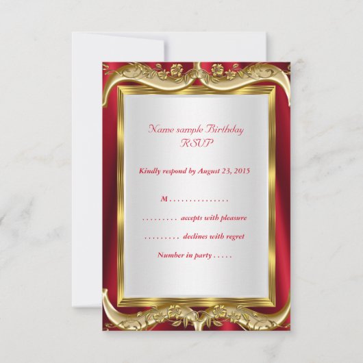 RSVP Royal Red Birthday Party Gold Crown (Achterkant)