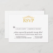 RSVP | Royal Wedding Elegant Gold Script (Voorkant / Achterkant)