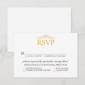 RSVP | Royal Wedding Elegant Gold Script Kaartje (Voorkant / Achterkant)
