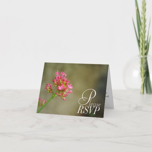 RSVP Roze Bloem Kaart (Voorkant)