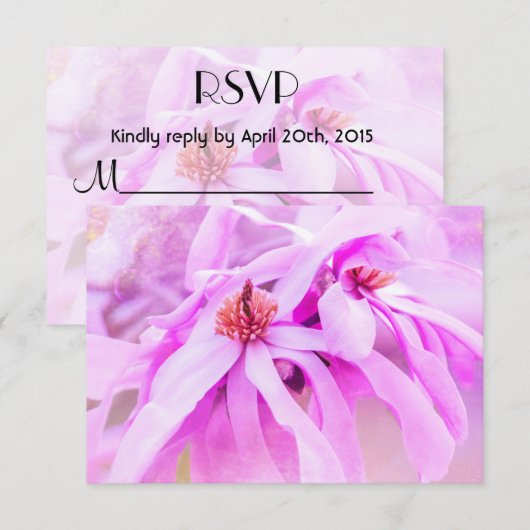 RSVP  roze bloesems (Voorkant / Achterkant)