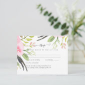 RSVP Roze Blush Olive Weddenschap Briefkaart (Staand voorkant)