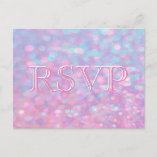 RSVP   Roze Bokeh-lichten Uitnodiging Briefkaart