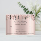 RSVP Roze Drips Glitter Bruidsmeisjes Bruiloft (Staand voorkant)