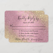 RSVP - Roze en Gouden Glitters (Voorkant / Achterkant)