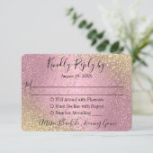 RSVP - Roze en Gouden Glitters (Staand voorkant)