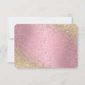 RSVP - Roze en Gouden Glitterscriptiekaart Kaartje (Achterkant)