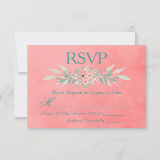 RSVP Roze en groene bloemen (Voorkant)
