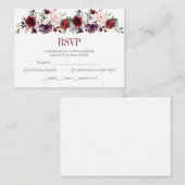 RSVP Roze en Rode Bloemen Quinceañera Informatiekaartje (Voorkant / Achterkant)