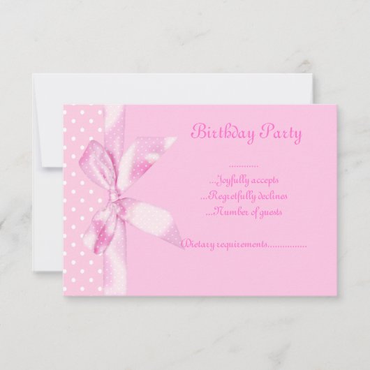 RSVP Roze gebogen boogherschikking Kaart (Voorkant)